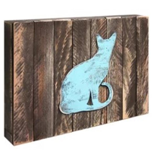 Designocracy Cat Block Art on Board Wall Decor 9811112